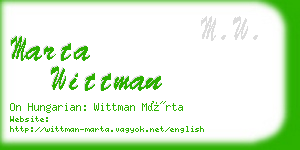 marta wittman business card